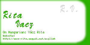 rita vacz business card