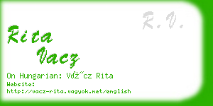 rita vacz business card